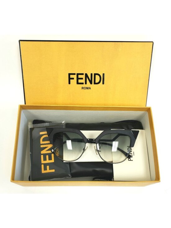 Fendi FF0149/S 8079O 54mm Geometric Cat Eye Sunglasses Black / Blue Gradient main image 4